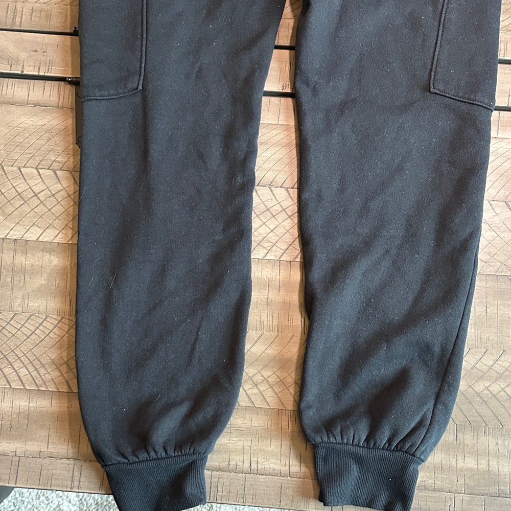 Limited Too Black Kids Cargo Jogger Sweatpants with Drawstring - Picture 7 of 8
